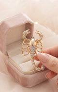 Golden scorpio brooch pin