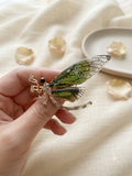 Green butterfly brooch
