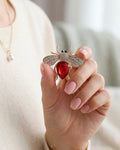 Red Crystal Bee Brooch