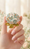 Hydrangea Flower Brooch in Gold