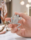 Silver frog brooch