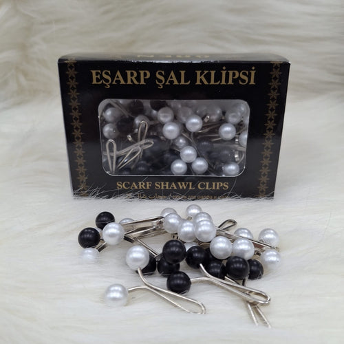 12 Turkish scarf pin black&white