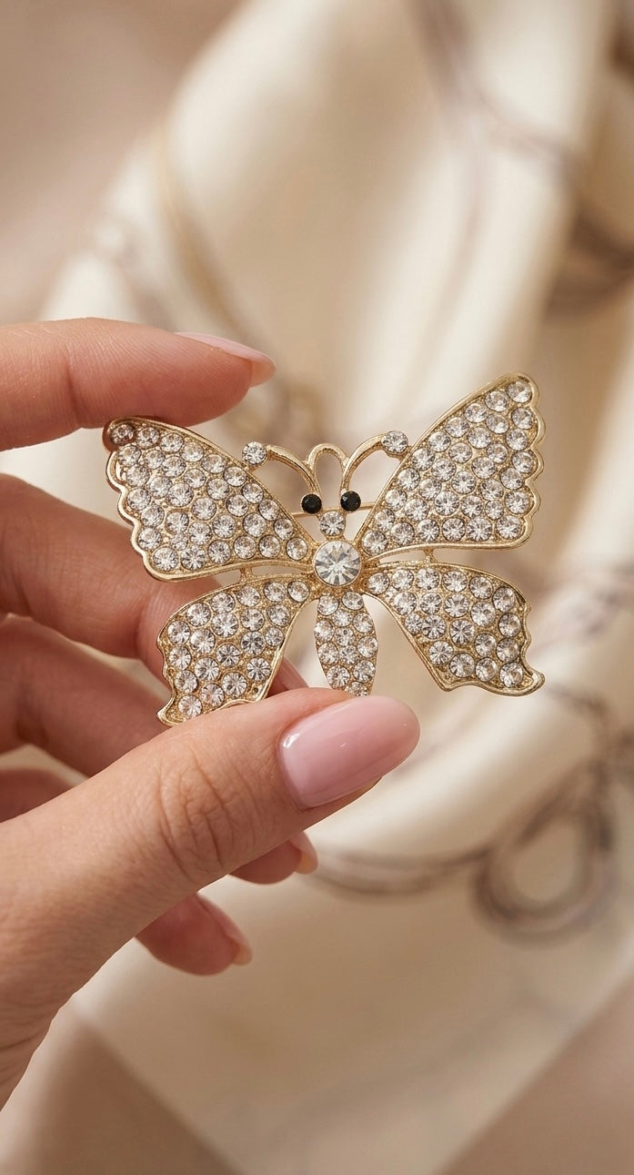 Golden Butterfly Brooch
