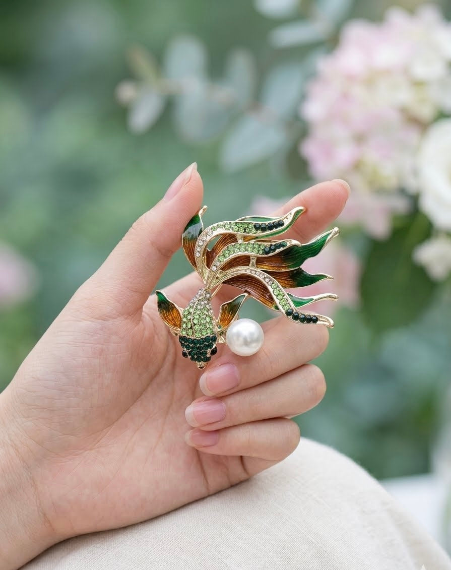 Green Fish Brooch