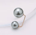 1 Silver Pearl Scarf Shawl Clip Buckle Sweater Cufflink Brooch Ladies Jewelry