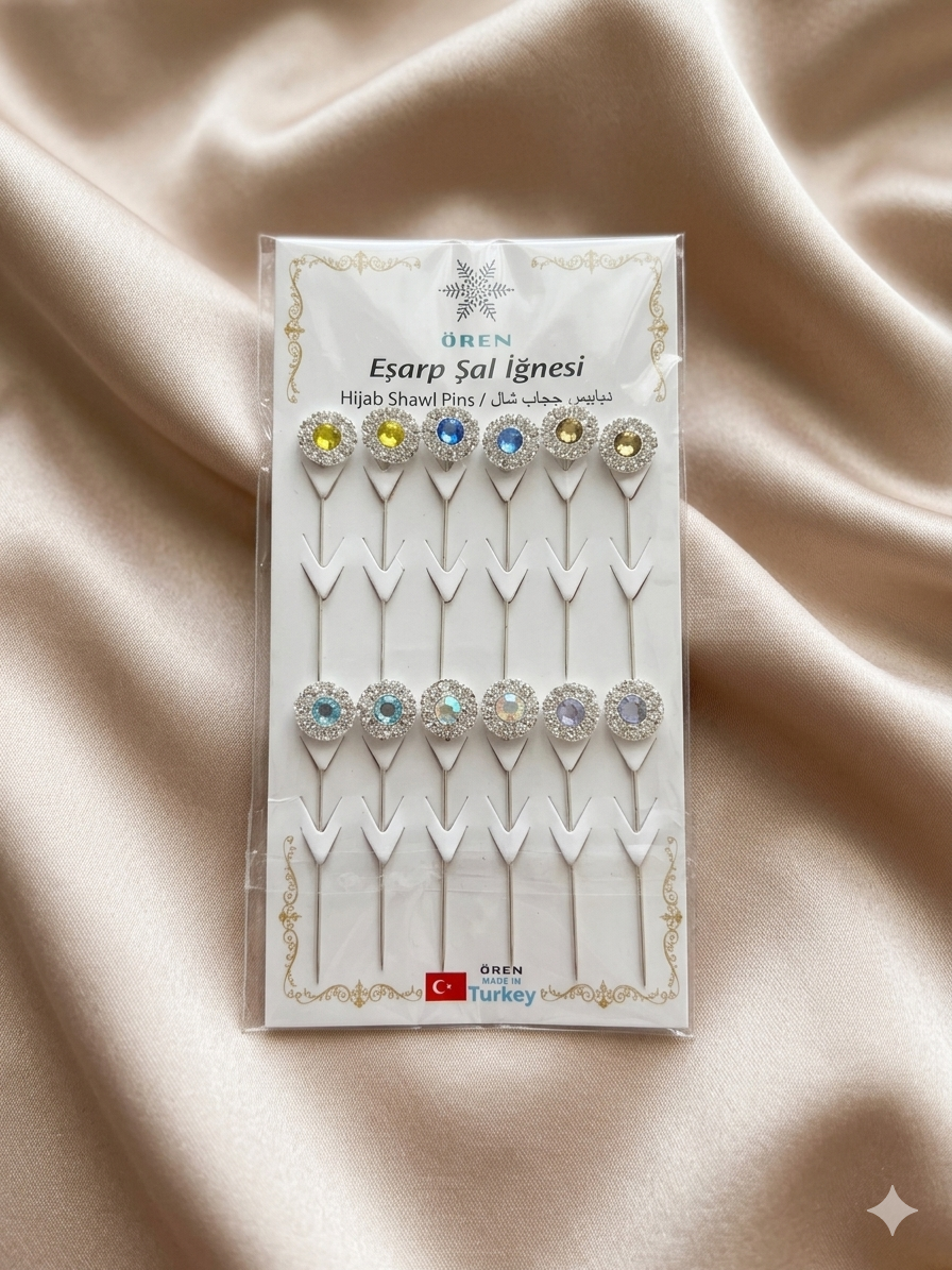 12 Pins Brooch For Scarf Shawl Hıjab