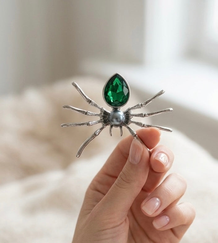 Spider Brooch Animal Insect Clip Vintage Enamel Rhinestone Pin Brooch New